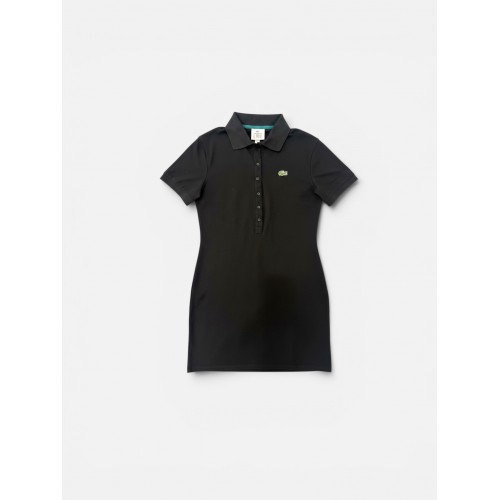 LACOSTE BLACK POLO DRESS L